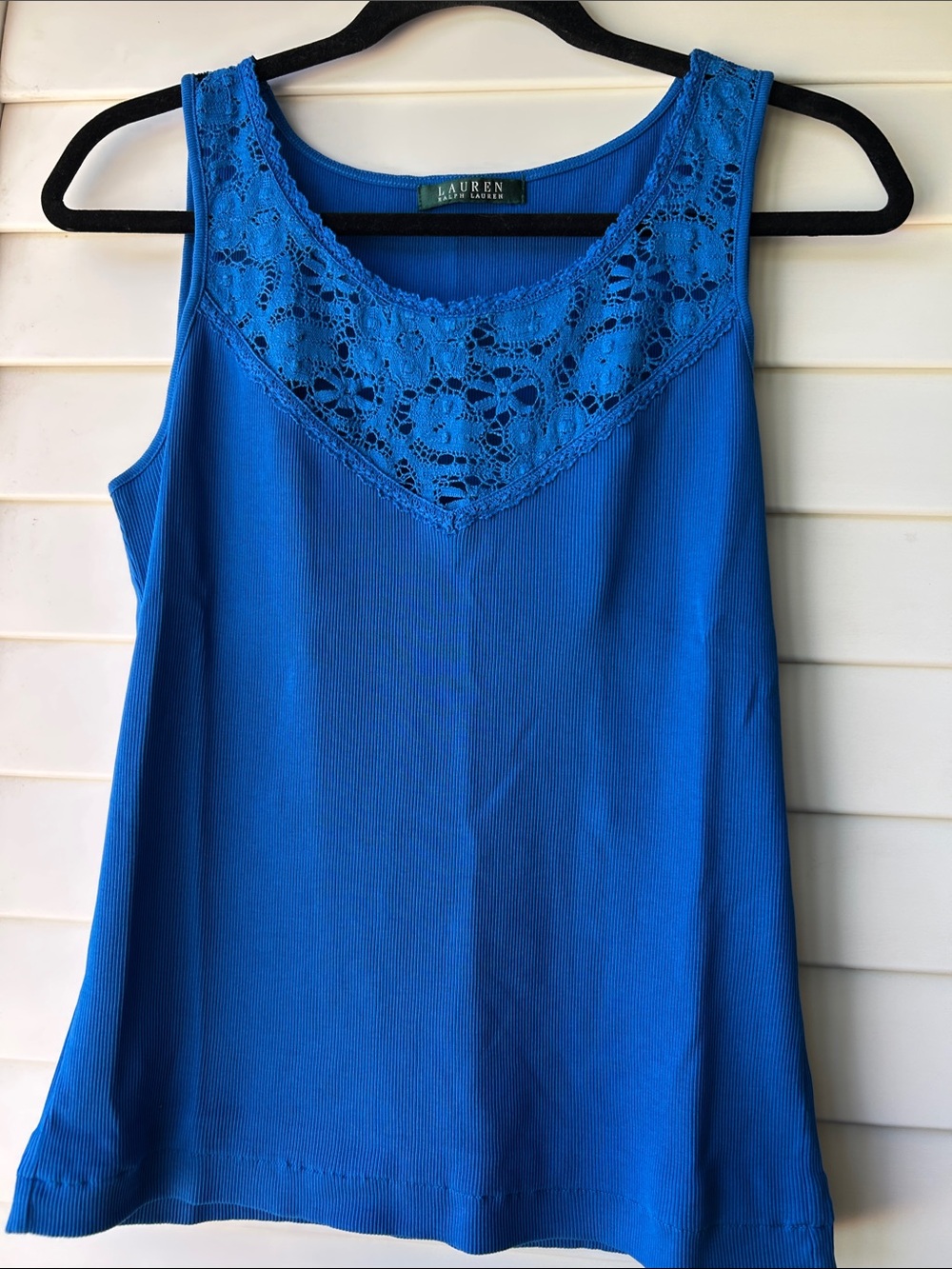 Lauren Ralph Lauren Royal Blue Lace-Yoke Camisole